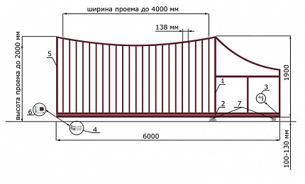 Откатные ворота из дерева серии ЛУНА, купить в любом городе России с доставкой, размер 4 000х2 000, цвет 82ad33be-9aed-11e3-81d6-e447bd2f56ba, цена 80 470 руб.