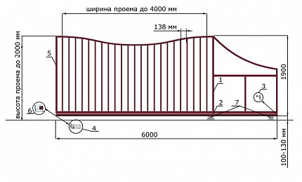 Каркас откатных ворот КОРН серии РУЧЕЙ, купить в любом городе России с доставкой, размер 4 000х2 000, цвет 82ad33be-9aed-11e3-81d6-e447bd2f56ba, цена 83 070 руб.