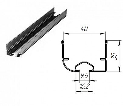 DOORHAN Y42S Профиль нижний стальной для гаражных секционных ворот для подъёмных секционных ворот