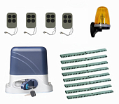 Автоматика для откатных ворот KSL-1300 KIT-L3K8-Т4, комплект: привод, 4 пульта, лампа, 8 реек