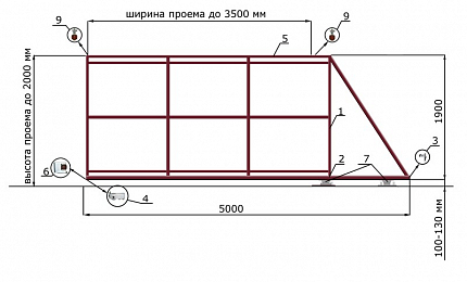 Откатные ворота 3 метра серии ЭКО-СТ, купить в любом городе России с доставкой, размер 3 500х2 000, цвет 82ad33be-9aed-11e3-81d6-e447bd2f56ba, цена 40 500 руб.