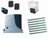 Автоматика для откатных ворот NICE RB1000KIT-LN7, комплект: привод, радиоприёмник, 2 пульта, лампа, 7 реек