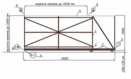 Откатные ворота из 3D сетки ГИТТЕР серии КЛАССИК, купить в любом городе России с доставкой, размер 3 500х2 000, цвет e128fd62-9af7-11e3-81d6-e447bd2f56ba, цена 39 600 руб.